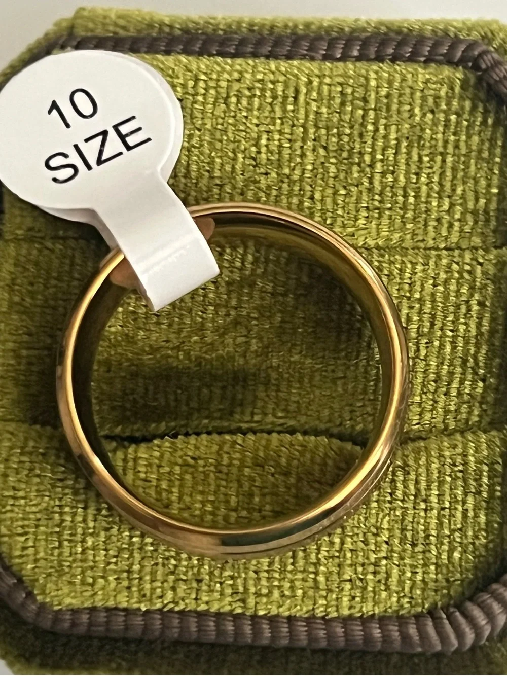 Men's Titanium Steel Gold Textured 8mm Band Size 10